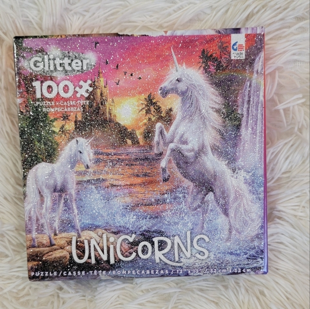 Glitter Unicorns 100 piece puzzle kids Learning games